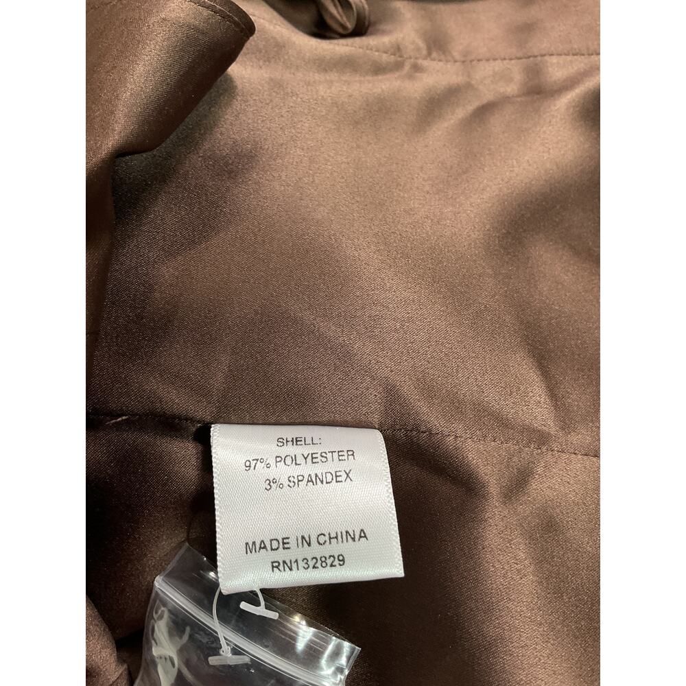 Majorelle Satin Chocolate Brown Waldorf Blouse Size M - Picture 5 of 5